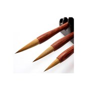 Pure Wolf Calligraphy and Painting Brush Set Wooden Handles Small Medium and Large