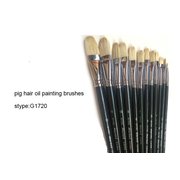 G17207 Maries brand single pig hair oil painting stick with round head and flat tip  NO. 7